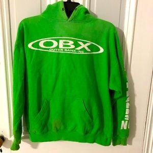 OBX logo green hoodie sweatshirt size medium